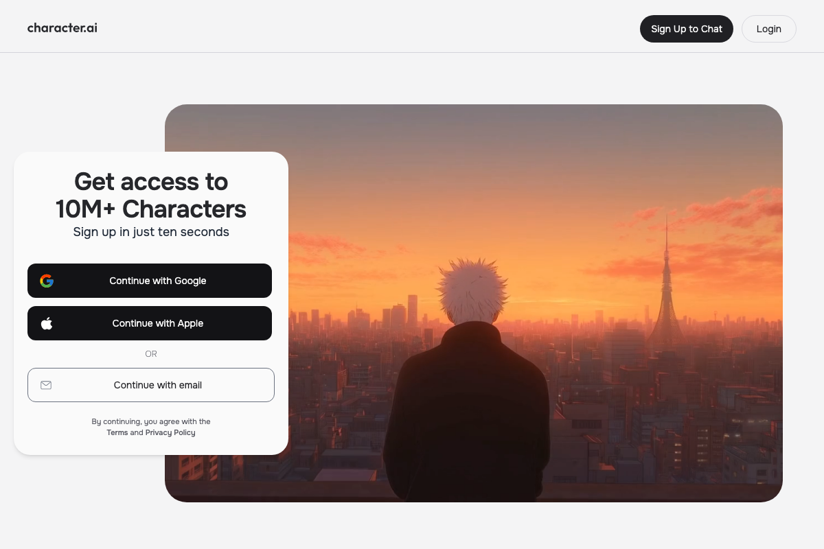 Character.AI Interface Screenshot