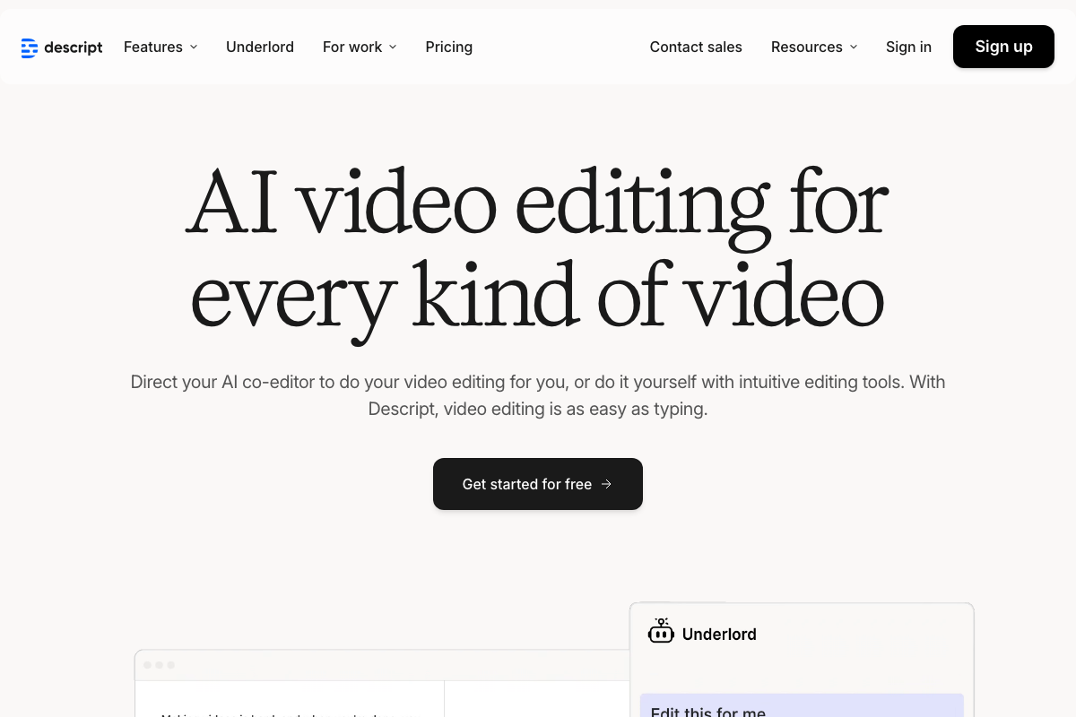 Descript Interface Screenshot