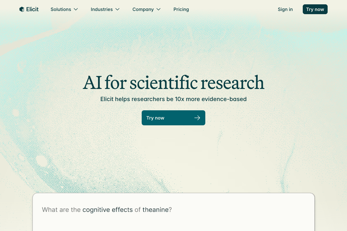 Elicit Interface Screenshot