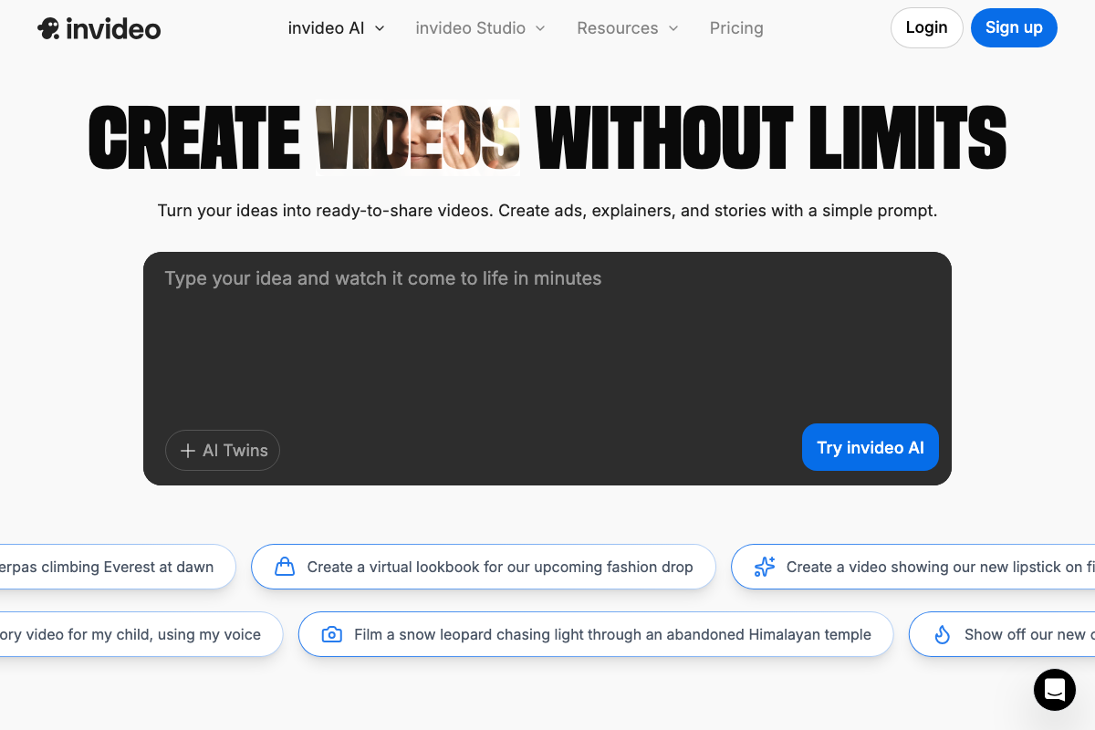 InVideo AI Interface Screenshot