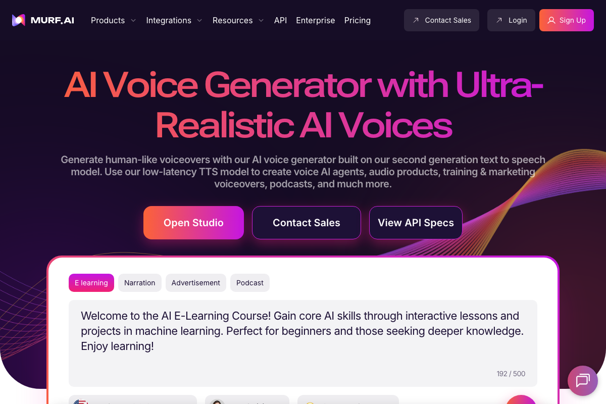 Murf AI Interface Screenshot