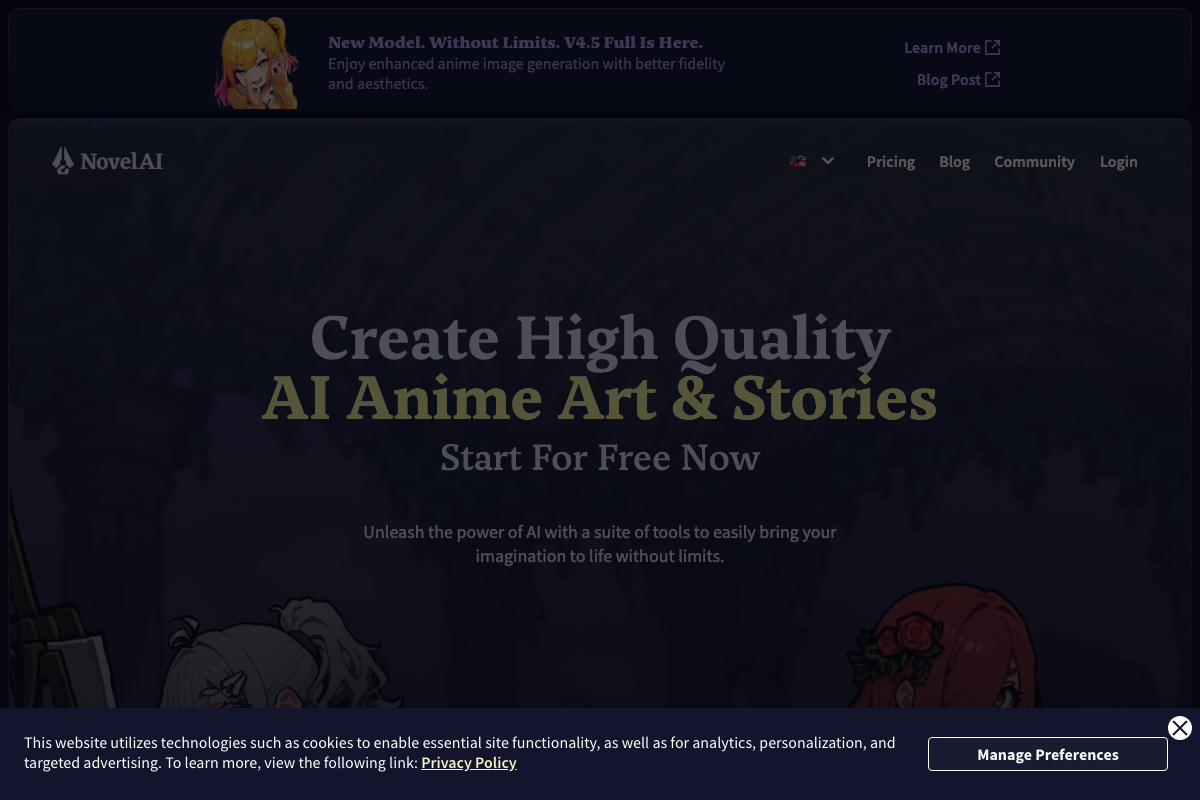 NovelAI Interface Screenshot