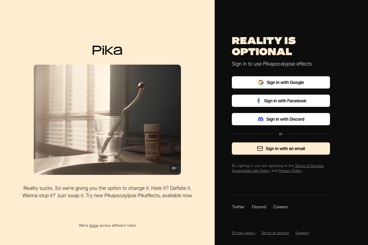 Pika Labs Interface Screenshot