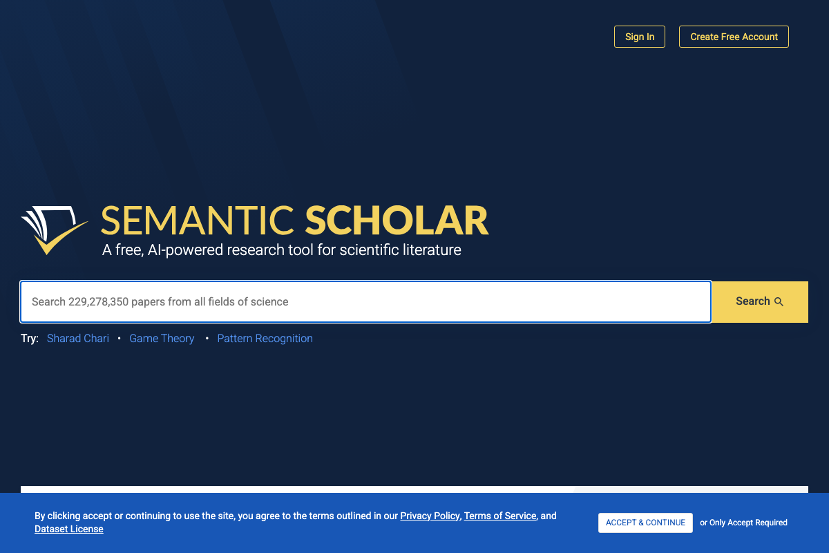 Semantic Scholar Interface Screenshot