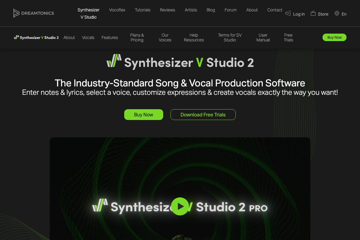 Synthesizer V Interface Screenshot