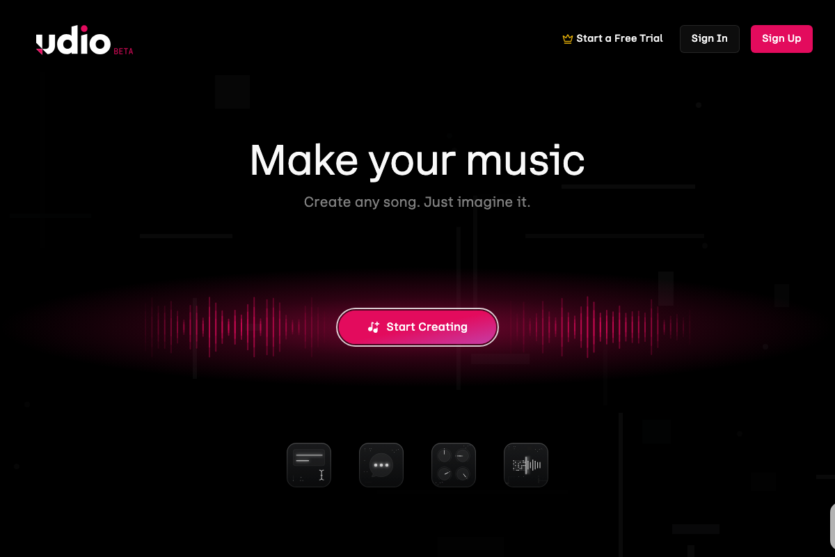 Udio AI Interface Screenshot